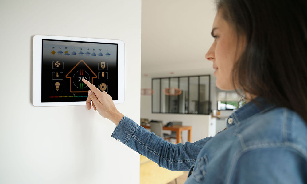 A woman who uses smart home management