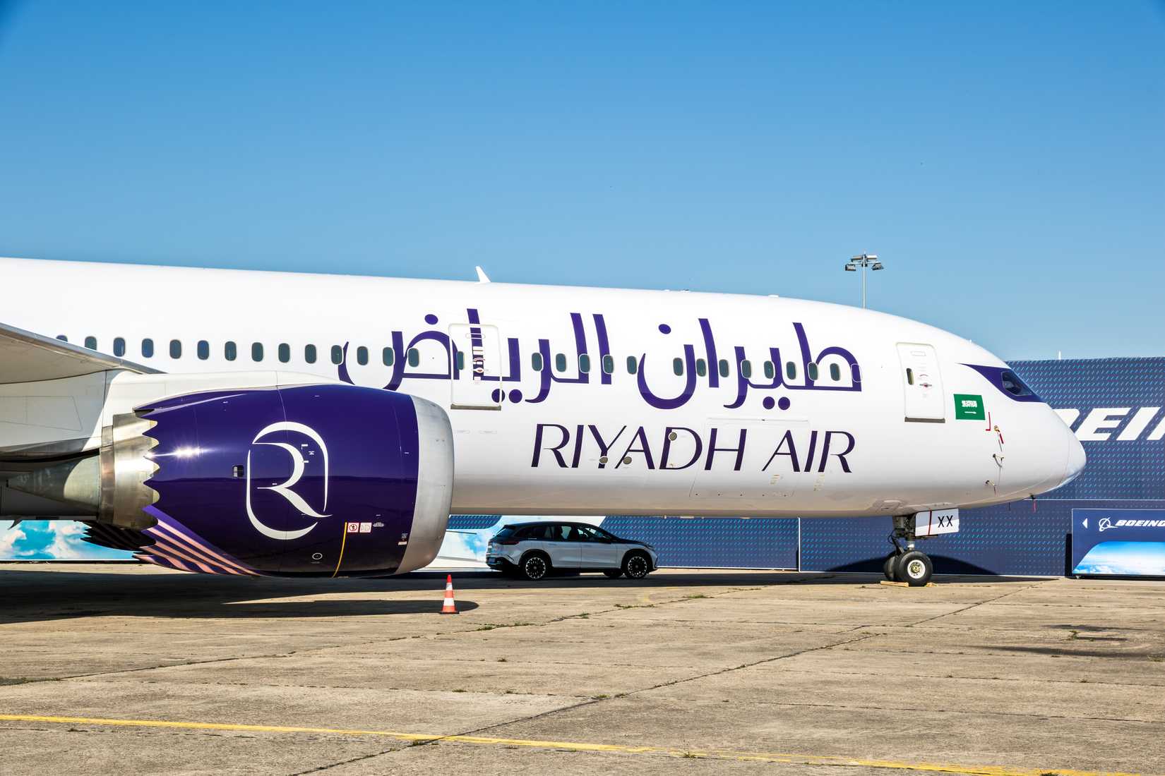 A Riyadh Air Boeing 787-9 aircraft is on standby