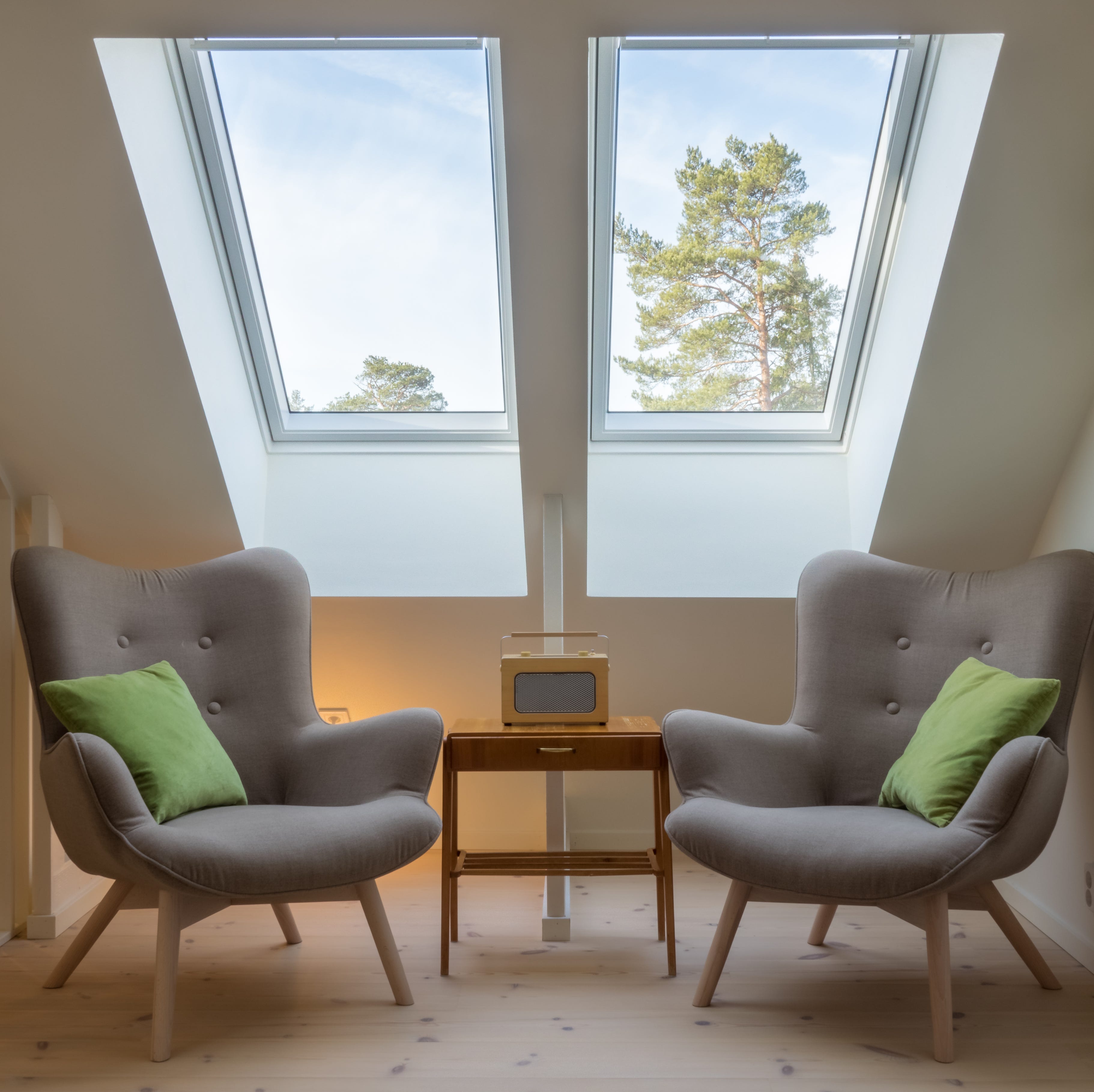 modern retro design in the attic / loft