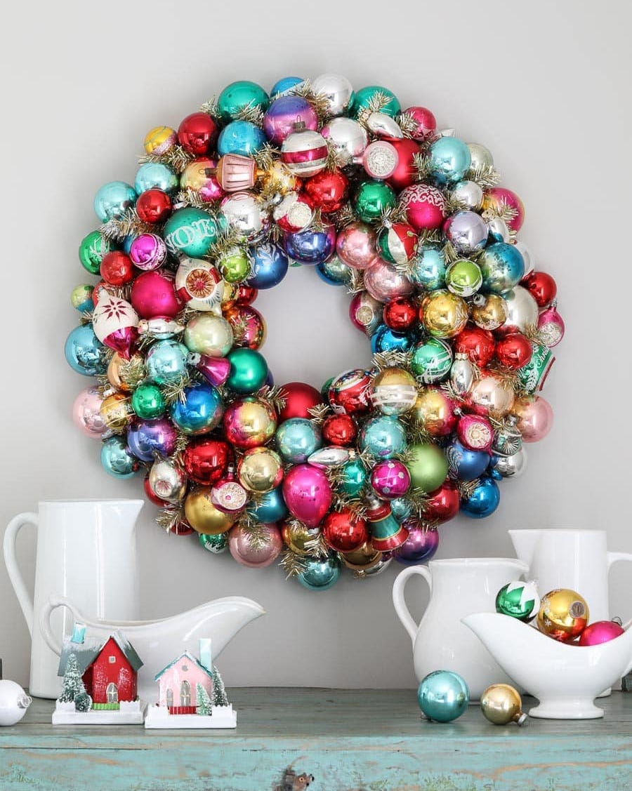 vintage christmas wreath decorating ideas
