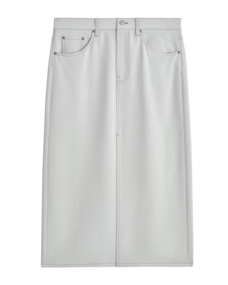 denim skirt with silk effect midi denim skirt with silk effect midi