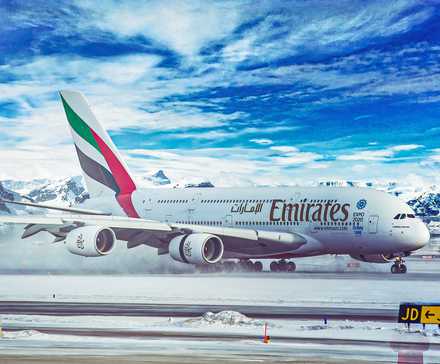 A photo of the Emirates Airbus A380