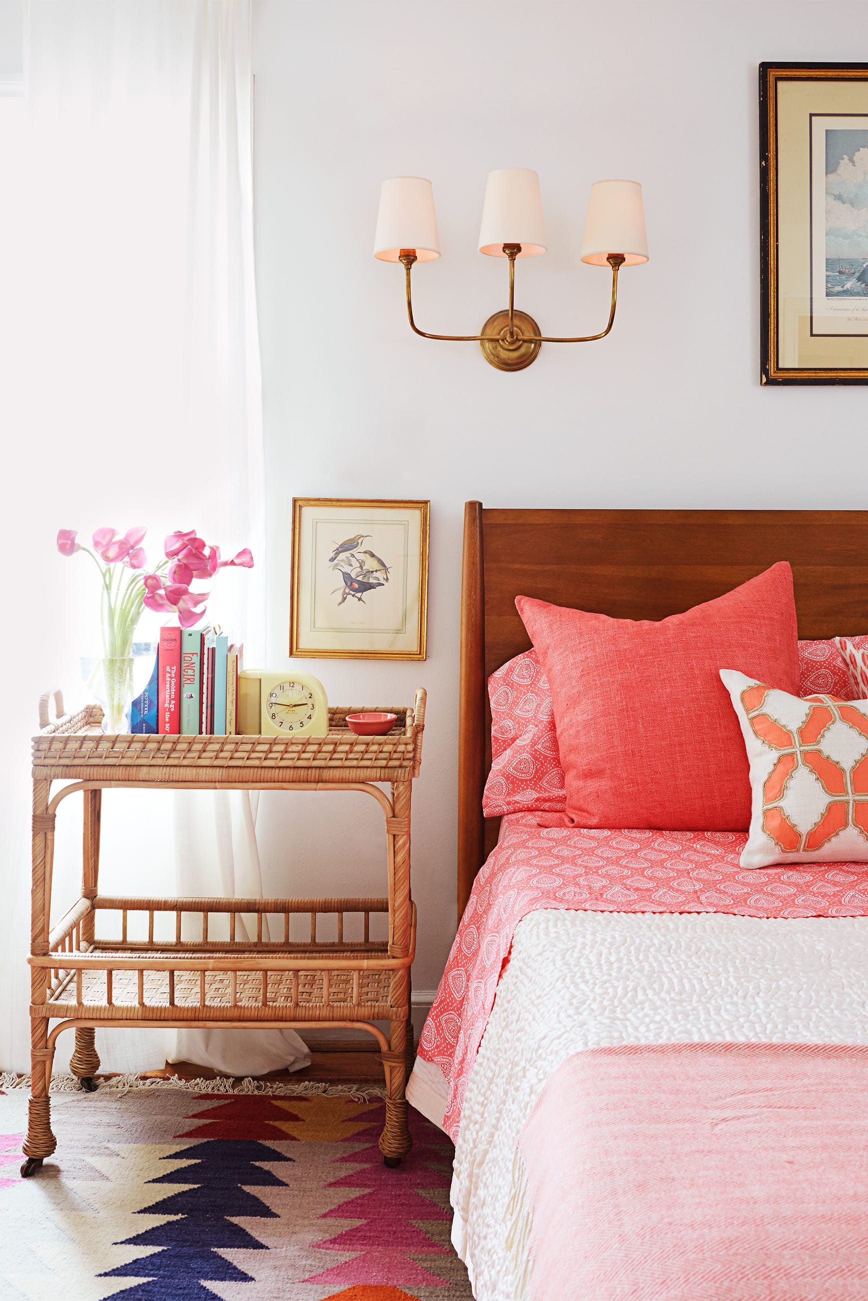 spring decorating ideas rattan bar cart