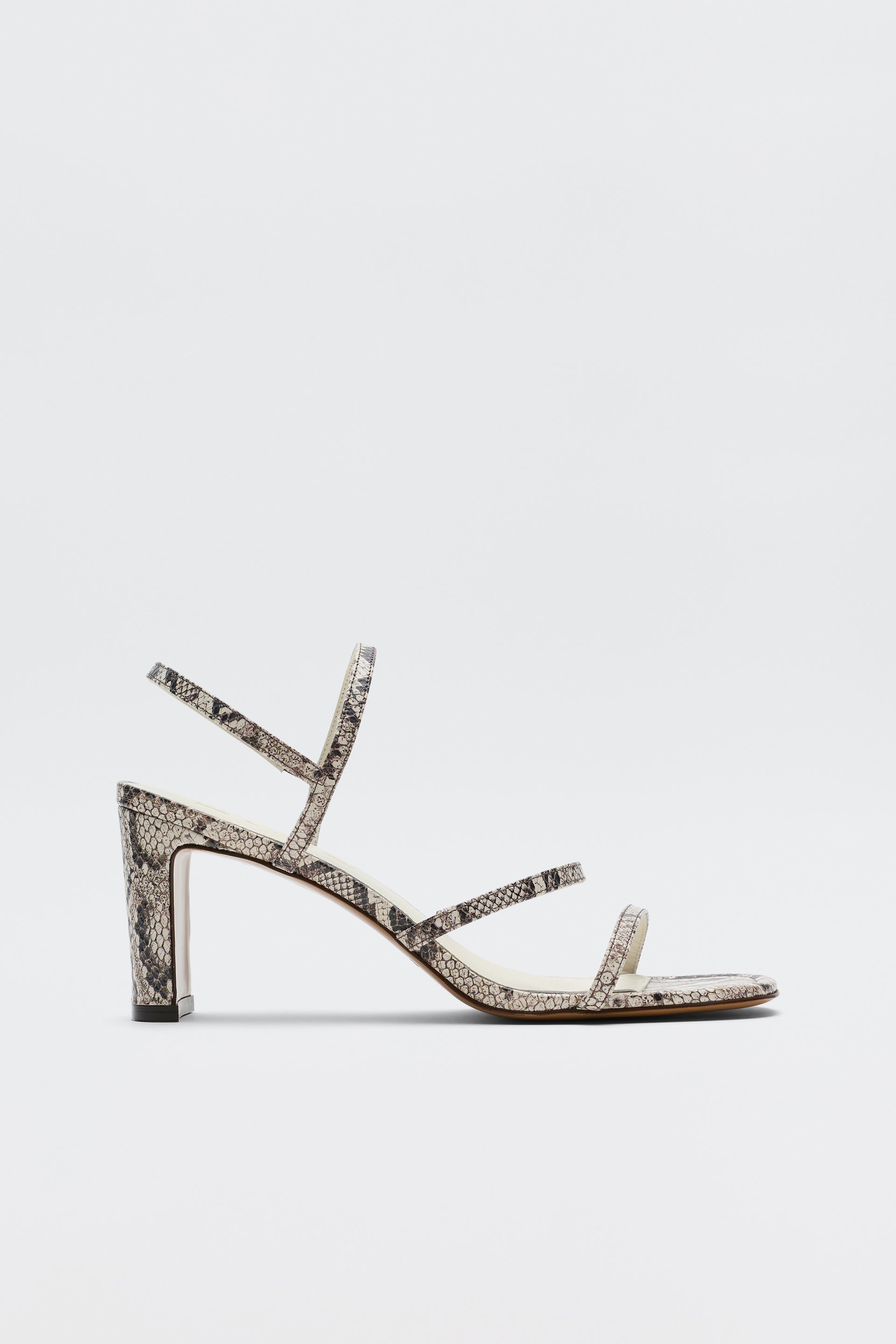 Ciervo Leather Sandals in Brown Snakeskin
