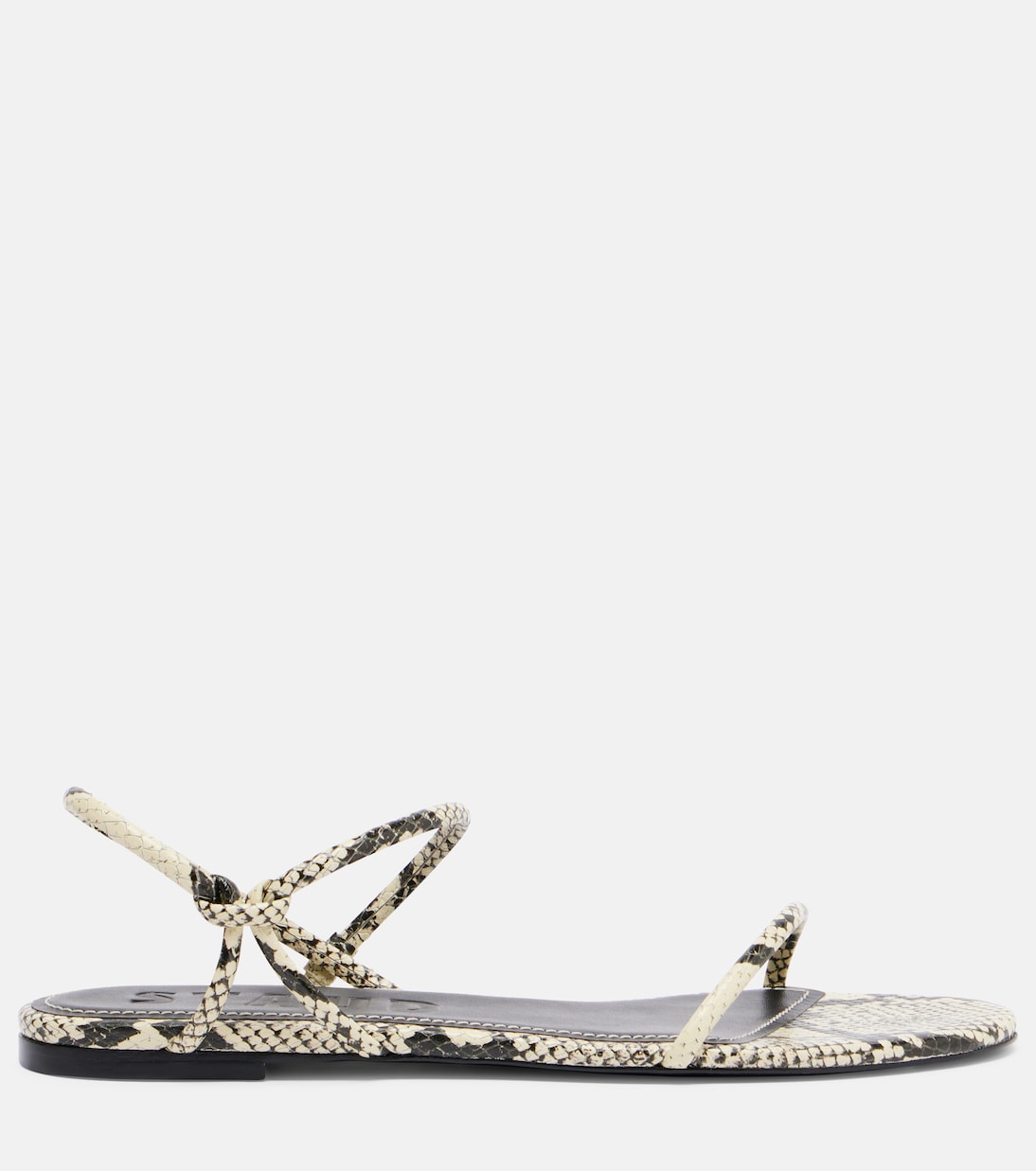 Laurel Snake-Effect Leather Sandals