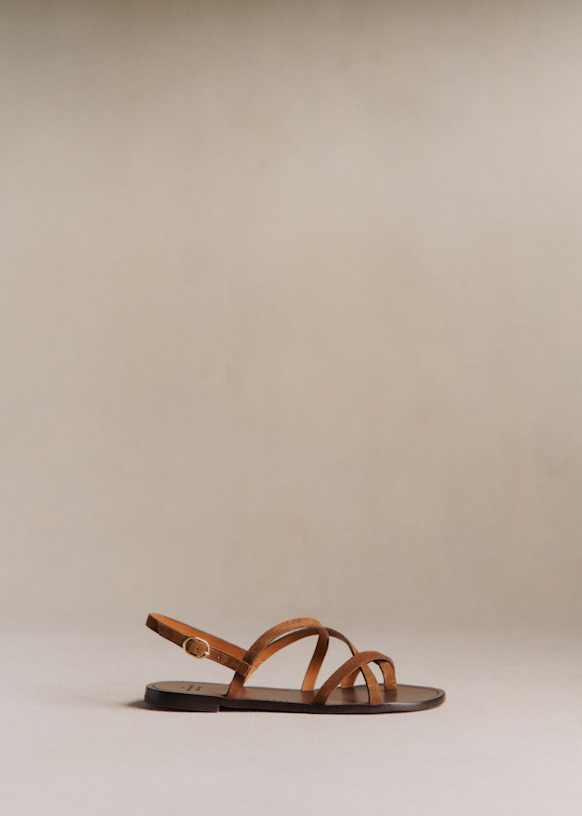 Adeline Low Sandals - Taupe Khaki - Bovine Leather - Sézane