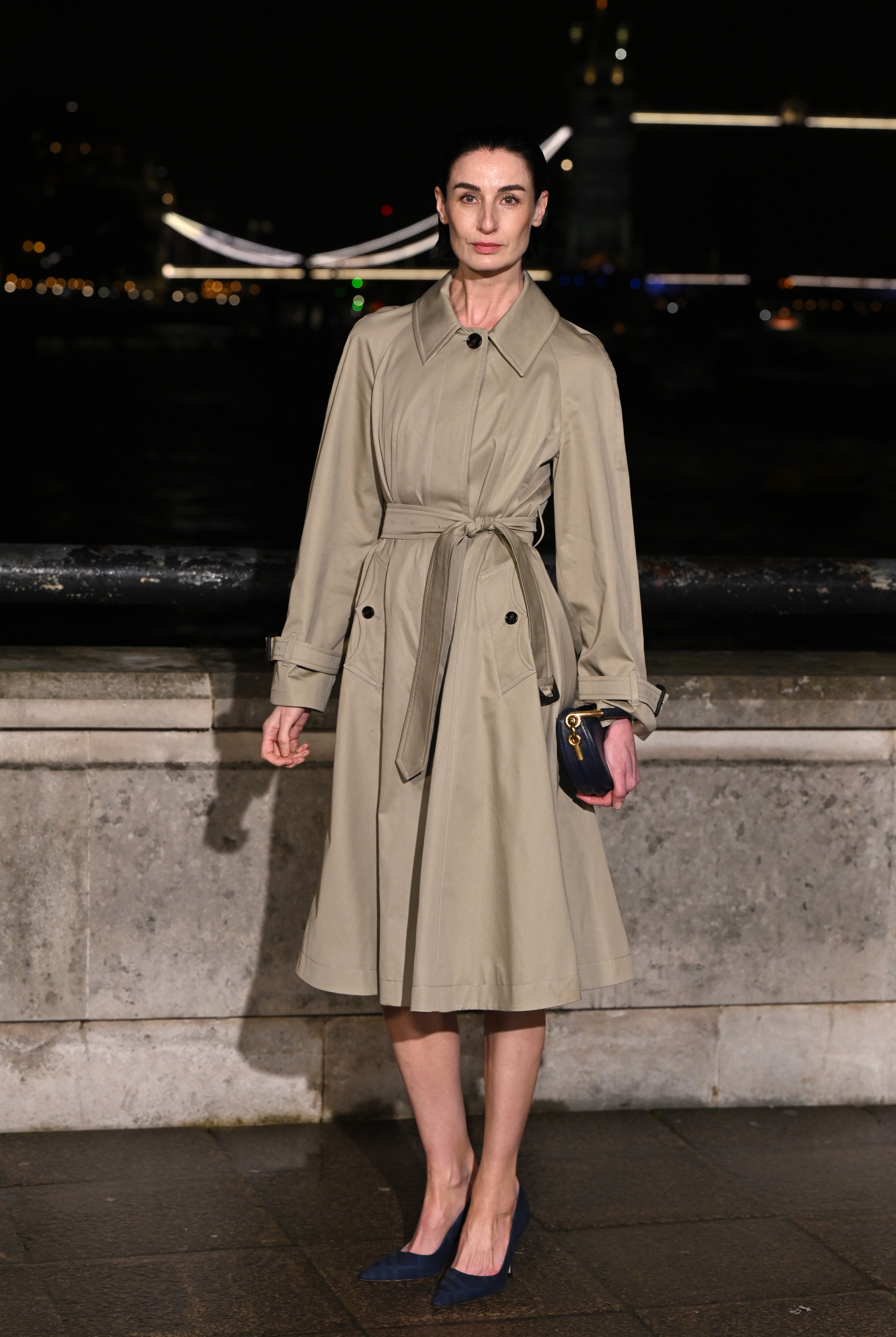 Supermodel Erin O'Connor wore a belted Burberry trench for the brand's AW26 show