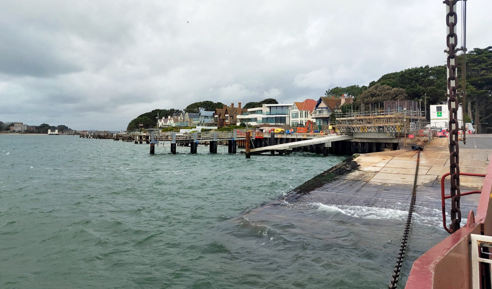 Jetty construction work on sand banks