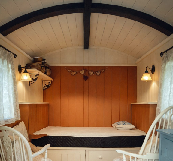 Brownsea Island camping at a shepherd's hut