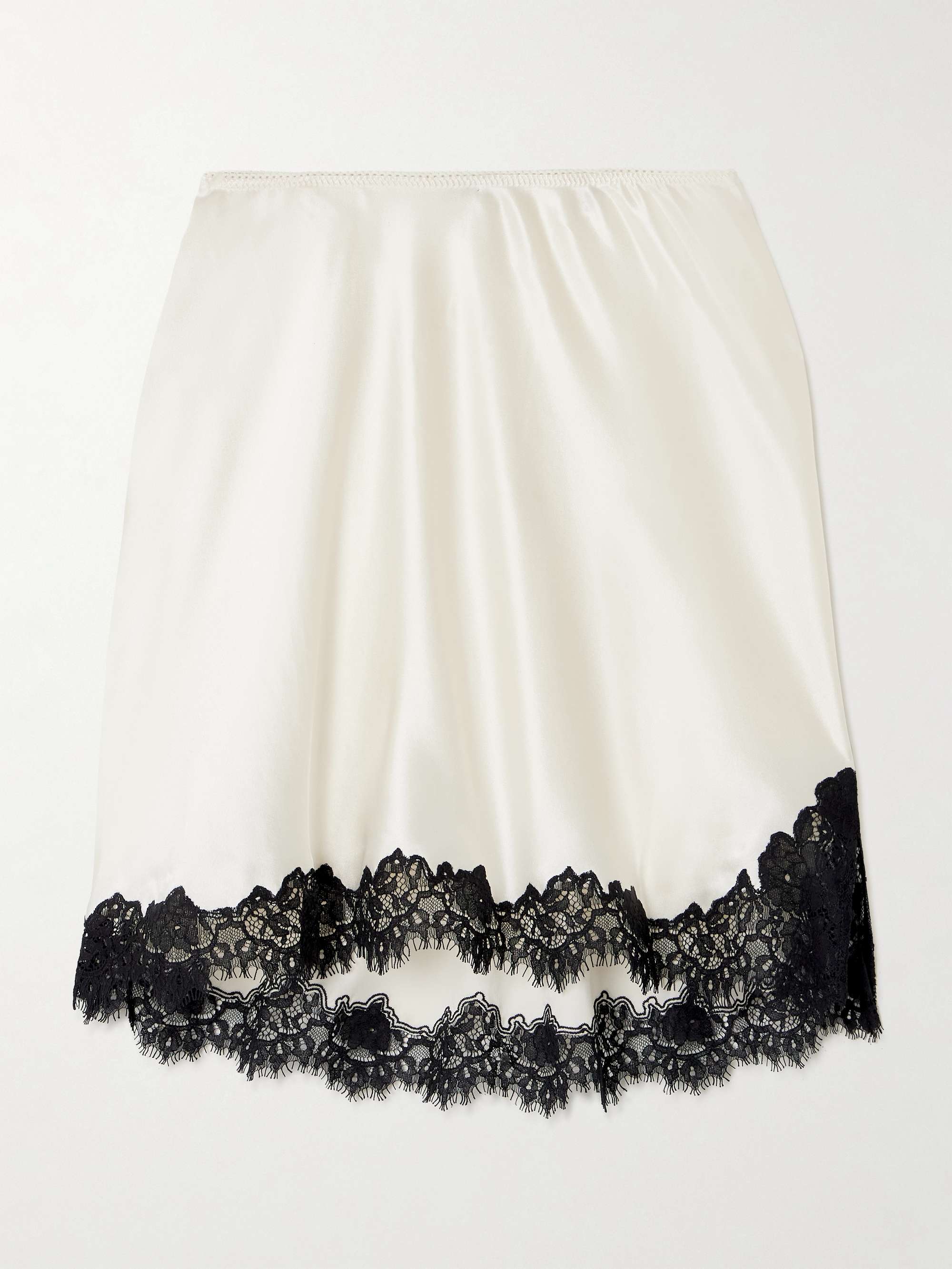 Giulietta Lace-Trimme Silk-Charmeuse Mini Skirt