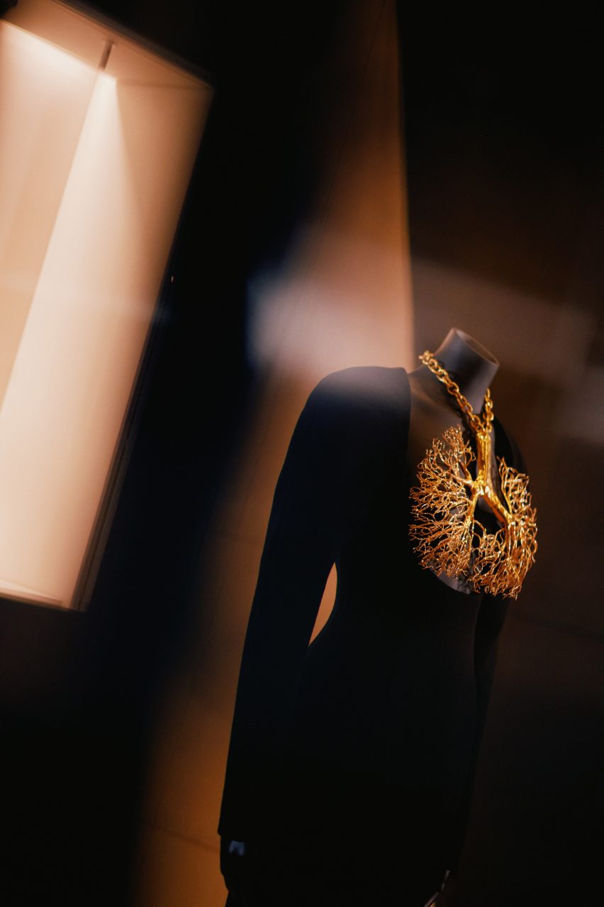 Schiaparelli dress with trompe l'oeil lungs