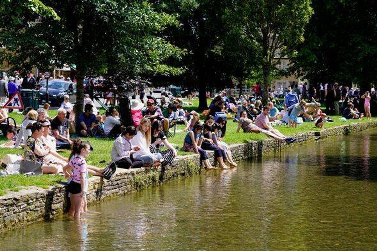 You visit the River Windrush in Bourton-on-the-Water