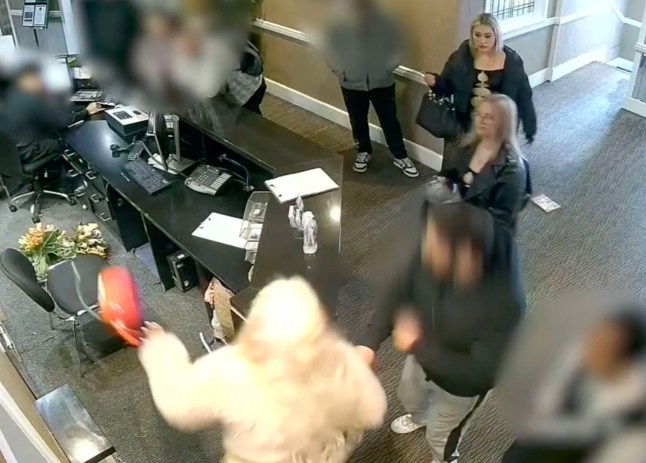 BNPS.co.uk (01202 558833) Pic: BNPS Pictured: CCTV footage of the destruction of three drunken party girls when they were kicked out of a hotel. ON VIDEO https://youtu.be/rgBDL3BmkRc Two drunken women who vandalized a hotel reception after being asked to leave have been banned from all UK shops, bars, nightclubs and hotels. Kera McKeown and Larisa Sumovskaja, both 19, left a 'trail of destruction' at the Trouville Hotel in Bournemouth, Dorset. The couple were caught on camera causing a ruckus when another friend, Jasmine Orchard, was 'dragged' with them after receptionist Signe Ivane asked them to leave as they were not guests.