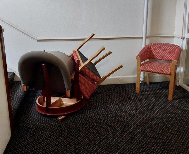 BNPS.co.uk (01202 558833) Pic: BNPS Image: Hotel damage AND VIDEO https://youtu.be/rgBDL3BmkRc Two drunken women who trashed a hotel reception after being asked to leave have been banned from all pubs, bars, nightclubs and hotels in the UK. Kera McKeown and Larisa Sumovskaja, both 19, left a 'trail of destruction' at the Trouville Hotel in Bournemouth, Dorset. The couple were caught on camera causing a ruckus when another friend, Jasmine Orchard, was 'dragged' with them after receptionist Signe Ivane asked them to leave as they were not guests.