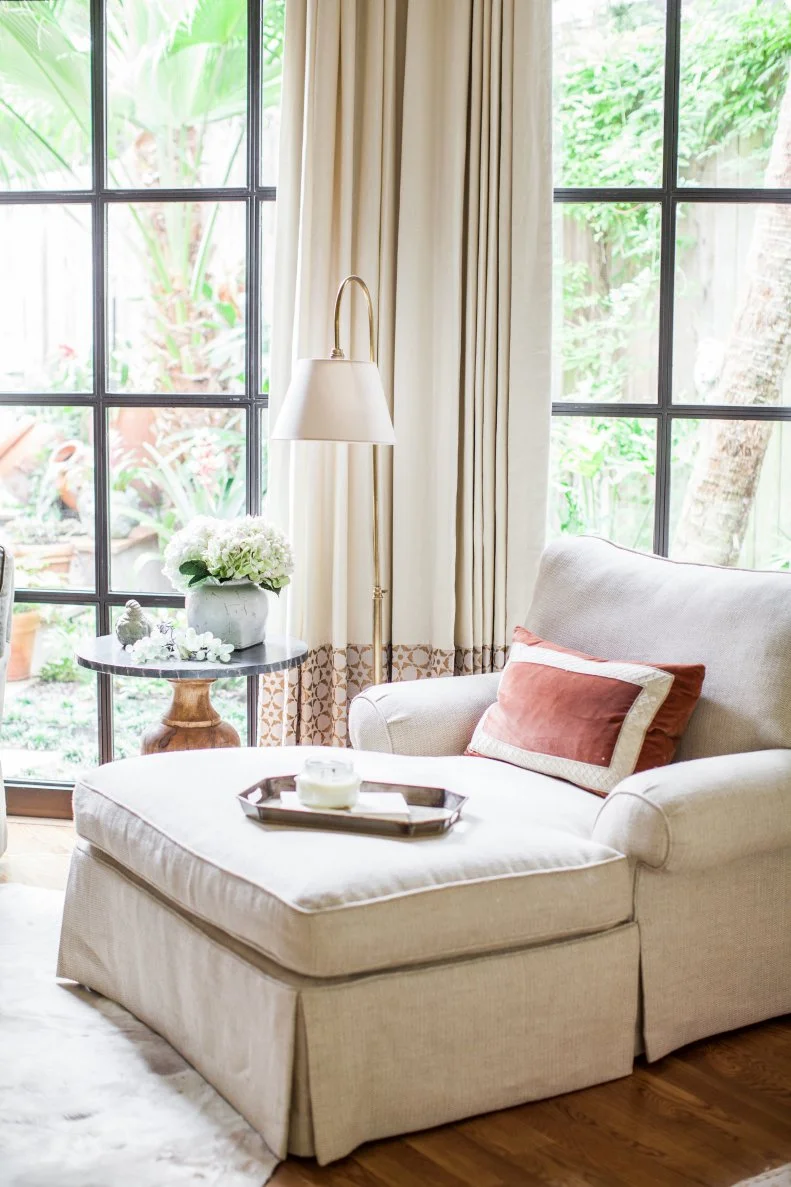 A beautiful chaise in a traditional bedroom Traditional Bedroom with Chaise Lounge