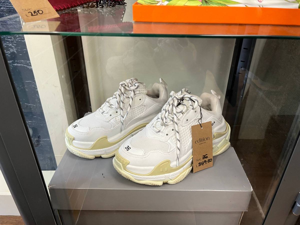 Pre-loved fashions for sale at the charity's new Marie Curie outlet in London Road, Alderley Edge, Cheshire.