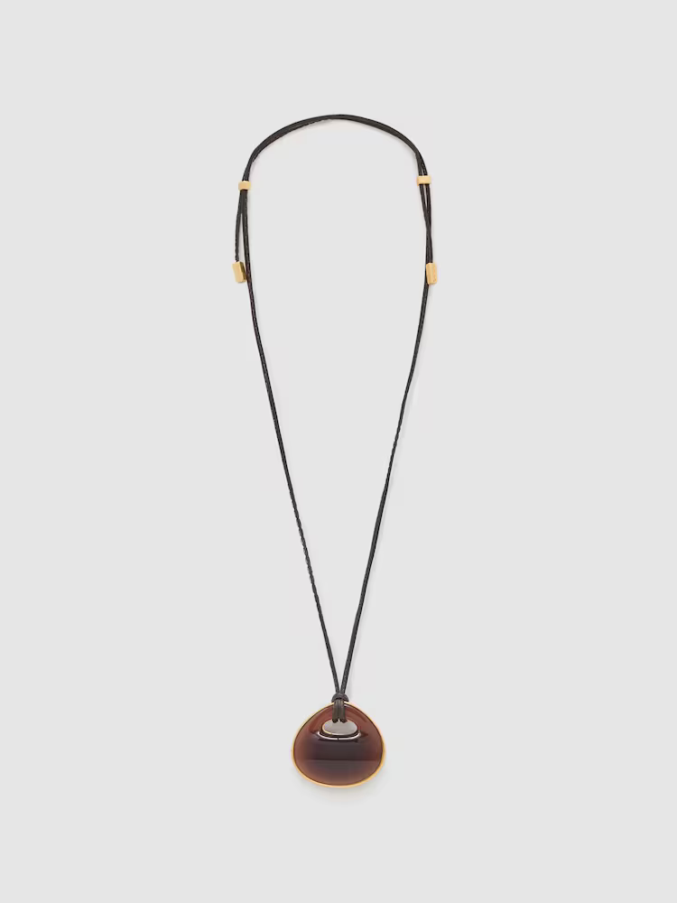 Reiss rope necklace with resin pendant.