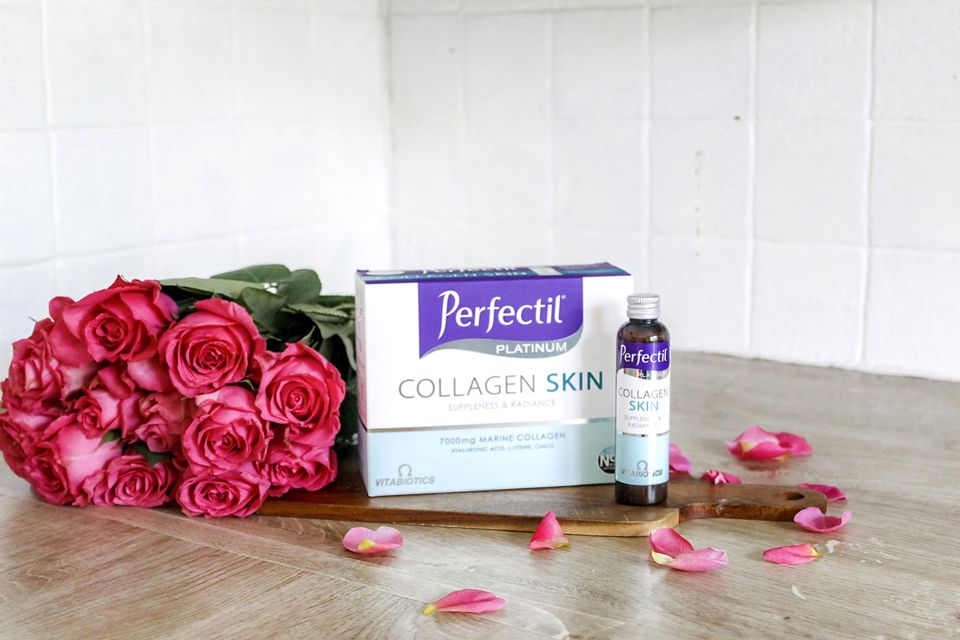 Perfectil Platinum Collagen Skin Drink, available at Boots, Holland & Barrett, see vitabiotics.com