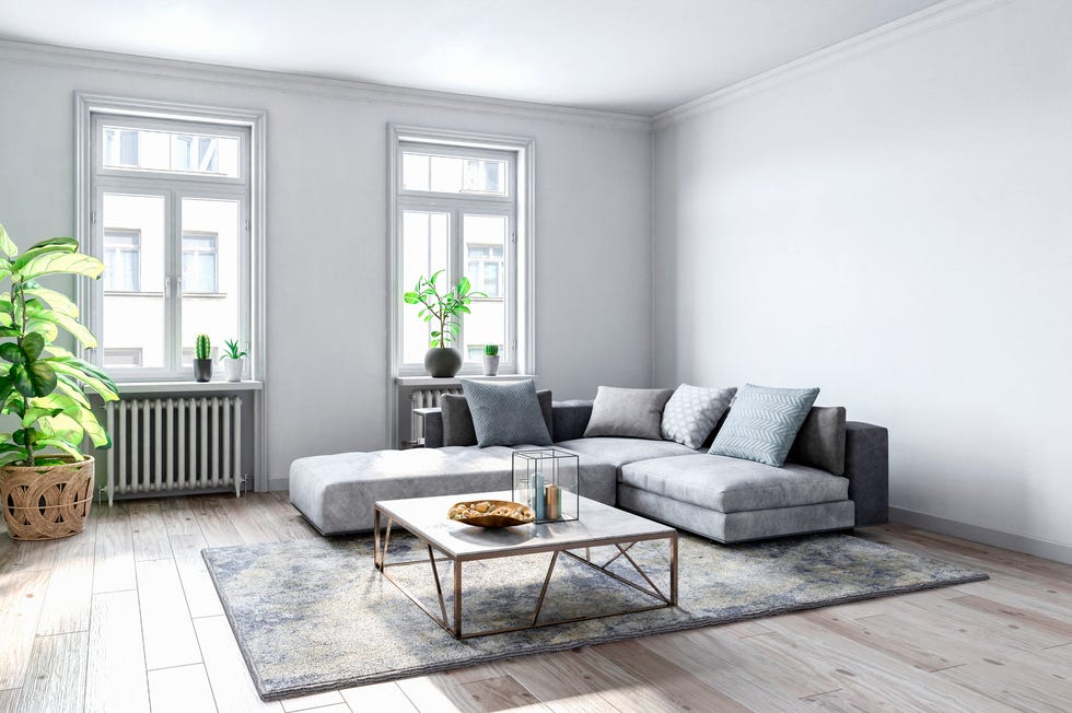 empty living room with wooden floor