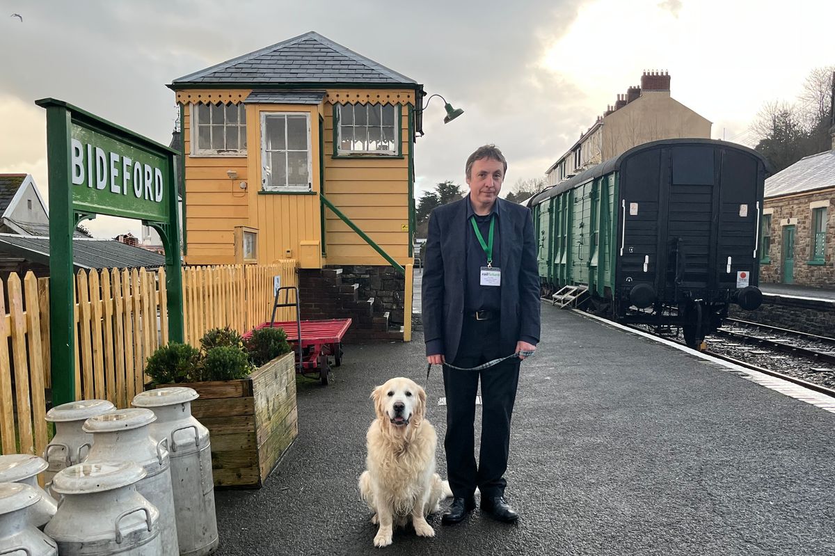 Railfuture Devon and Cornwall Chairman Tim Steer at Bideford Station