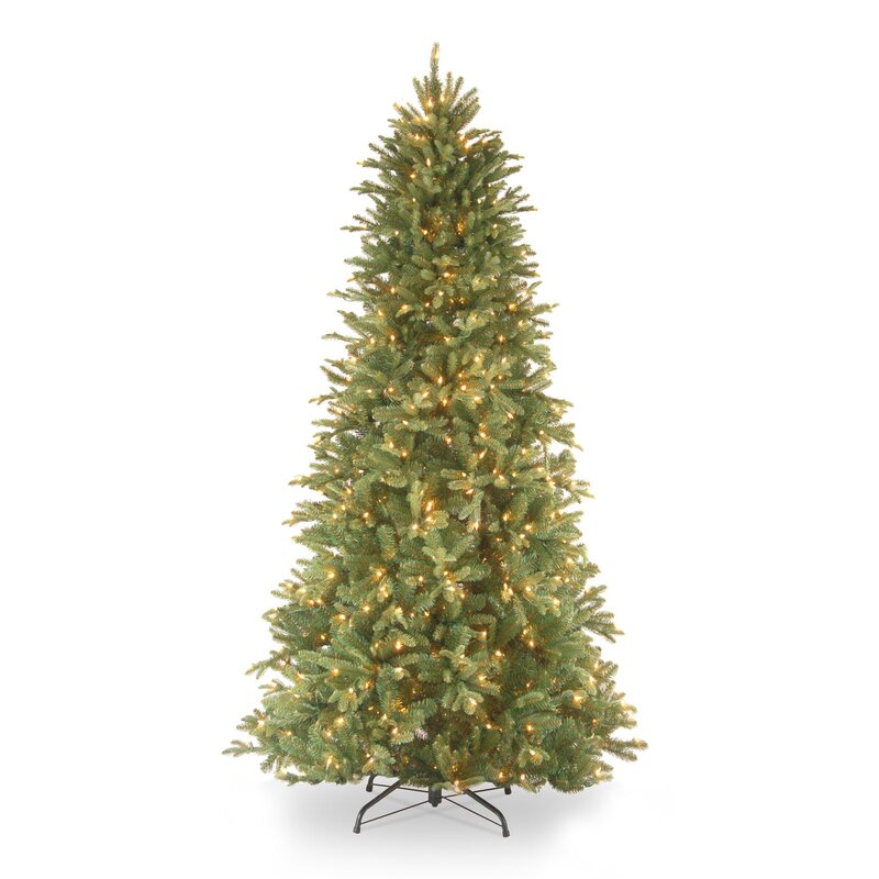 The Vacation® Tiffany Fir Slim Tree With Bright Lights & Views | Wayfair