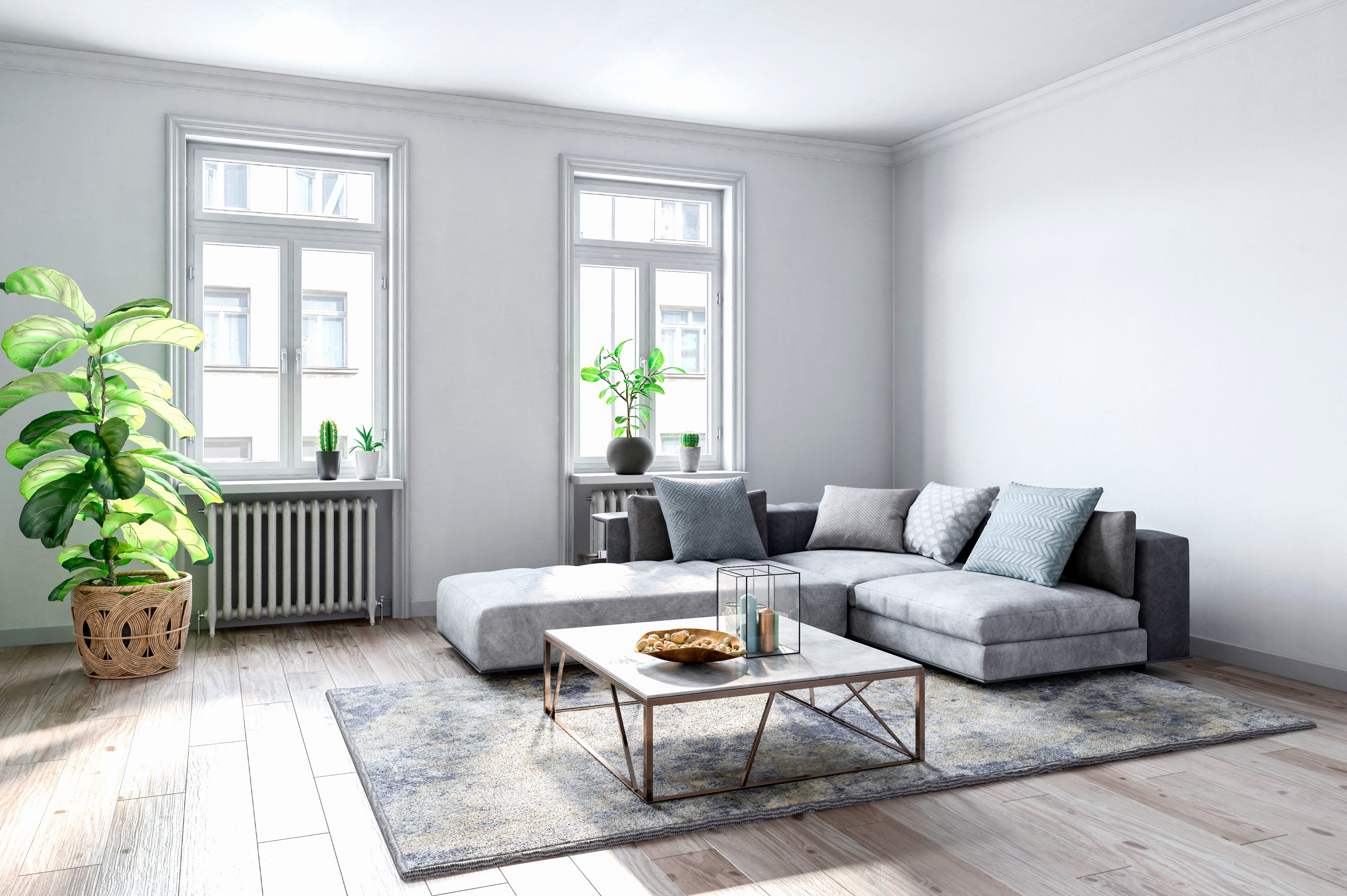 empty living room with wooden floor