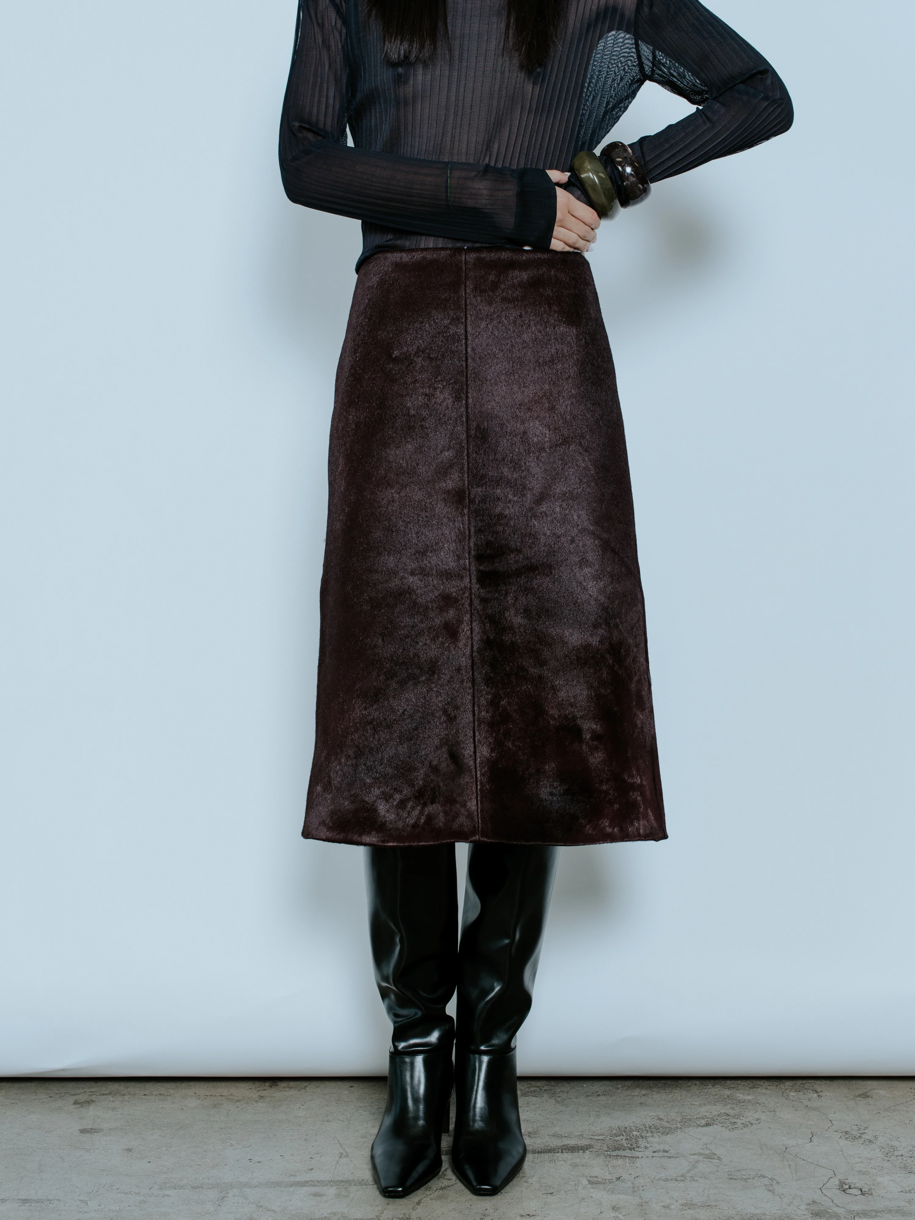 Fawn Print Crepe Midi Skirt Exclusive