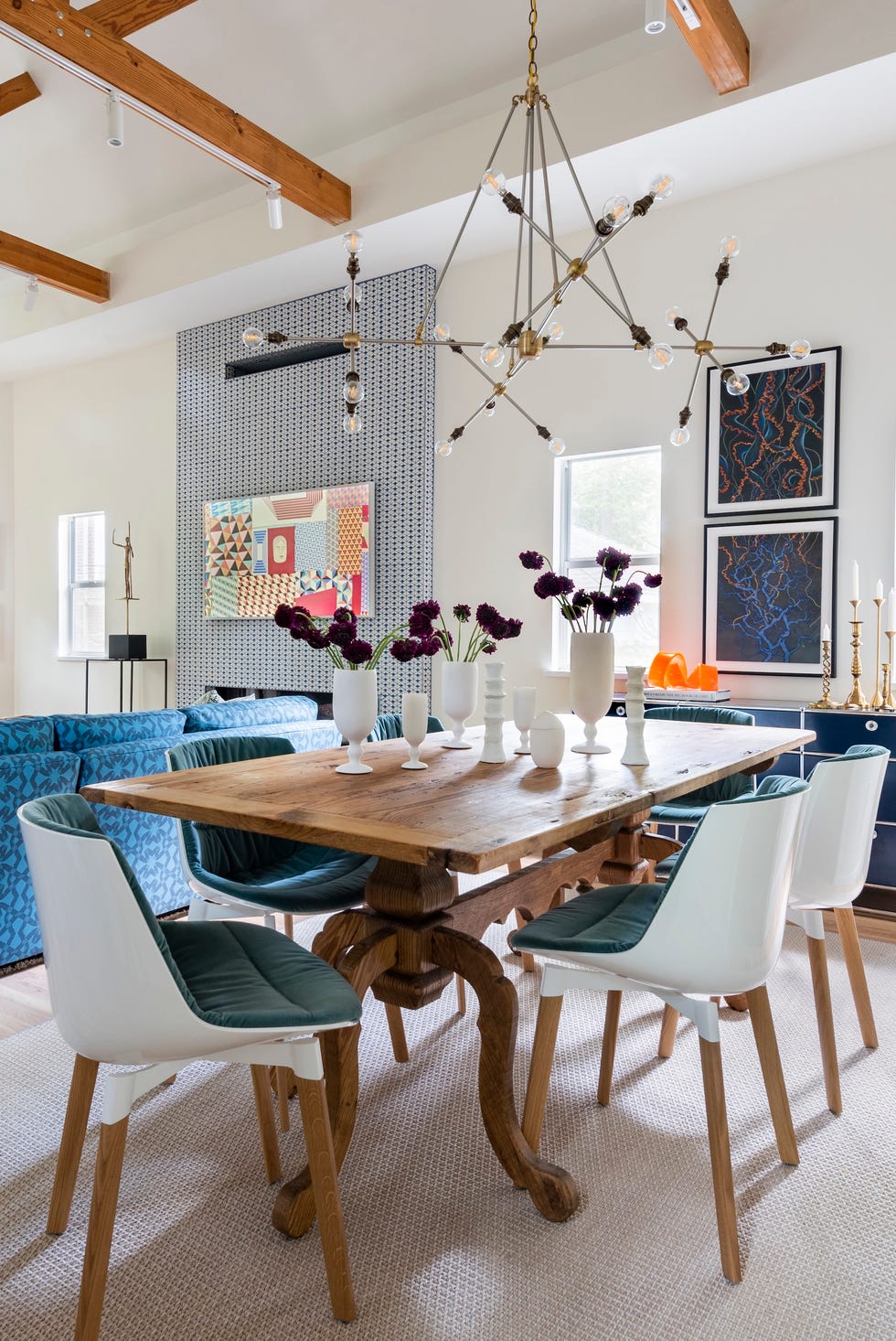 Dining area Featuring wooden table and chairs and decorative elements