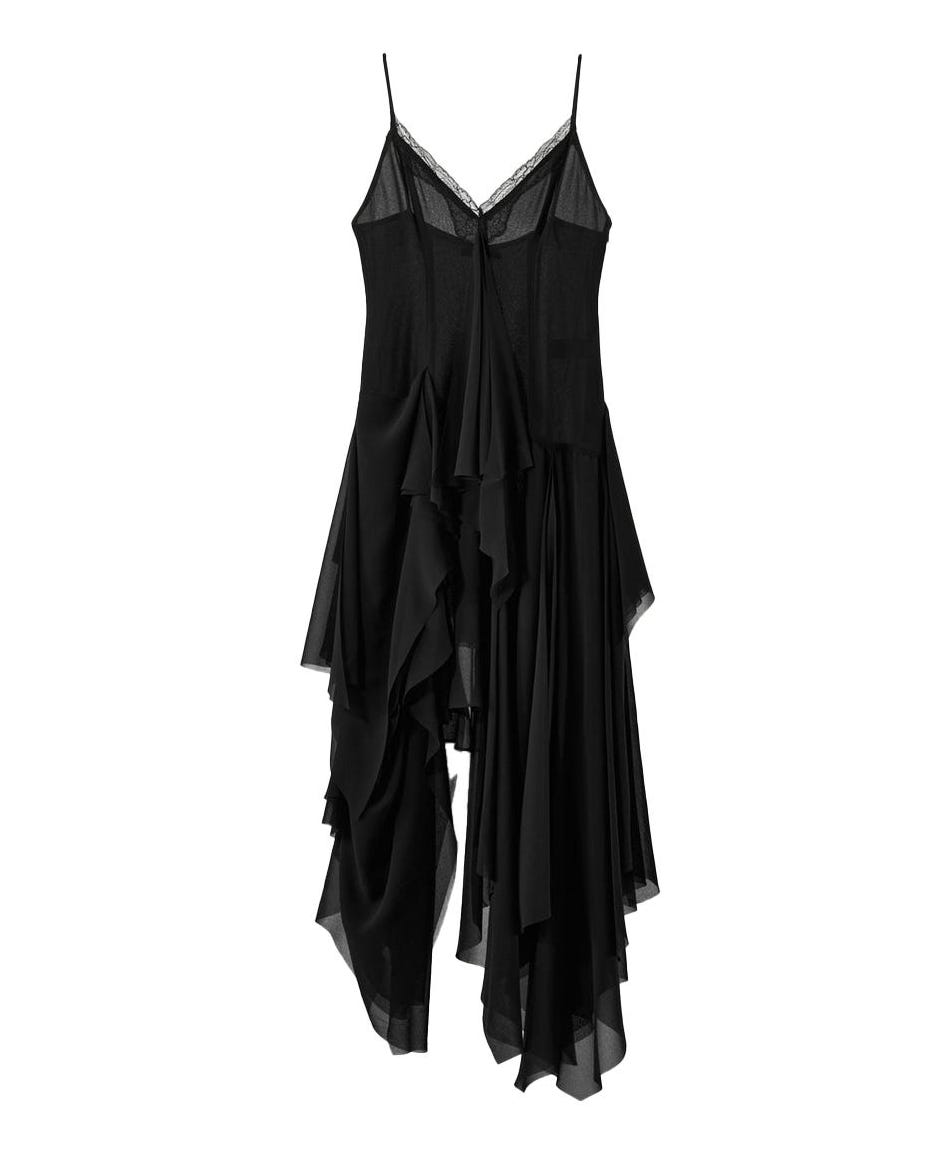 Zara tight dress with lace ruffles